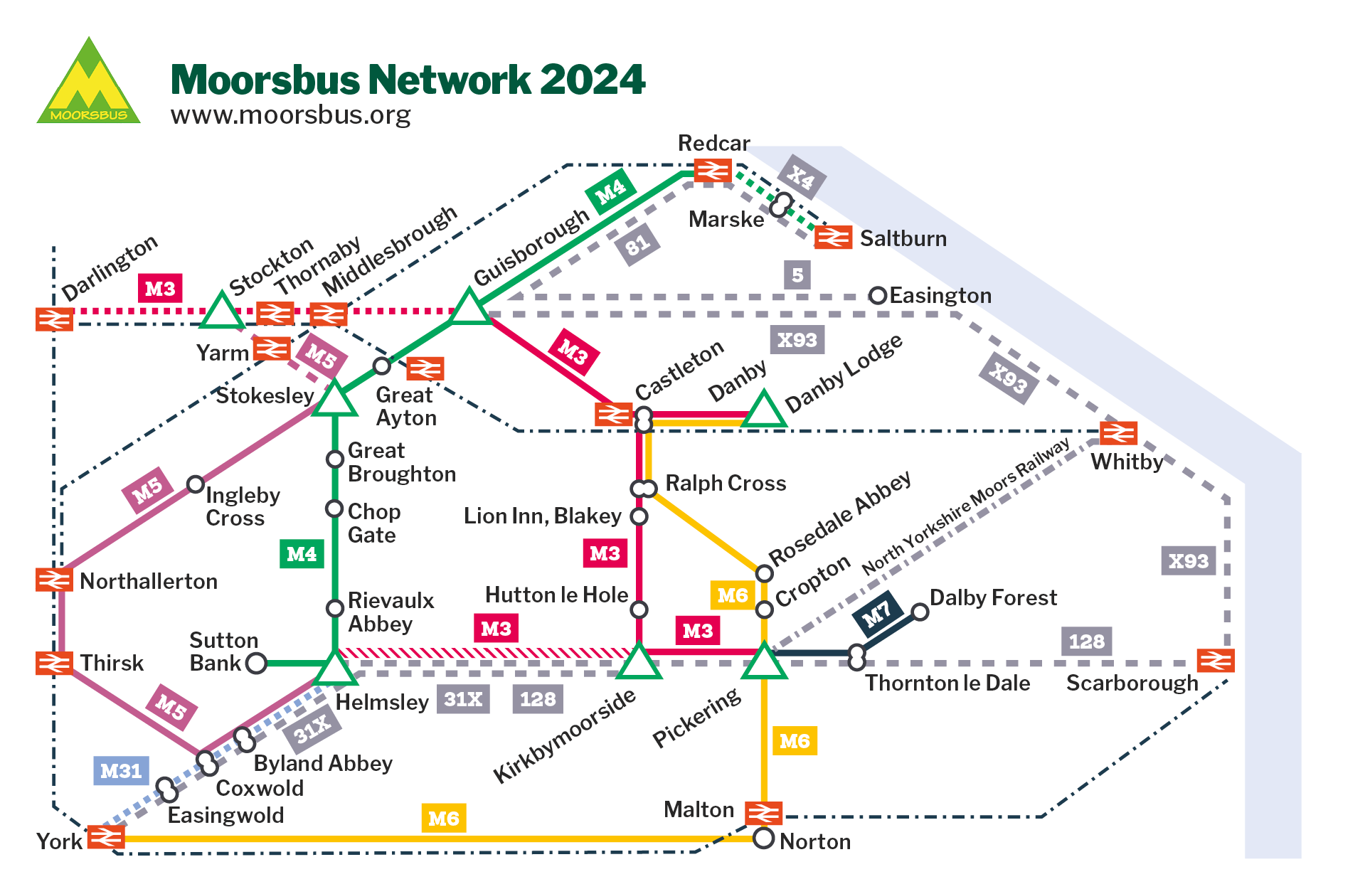 Moors bus network map